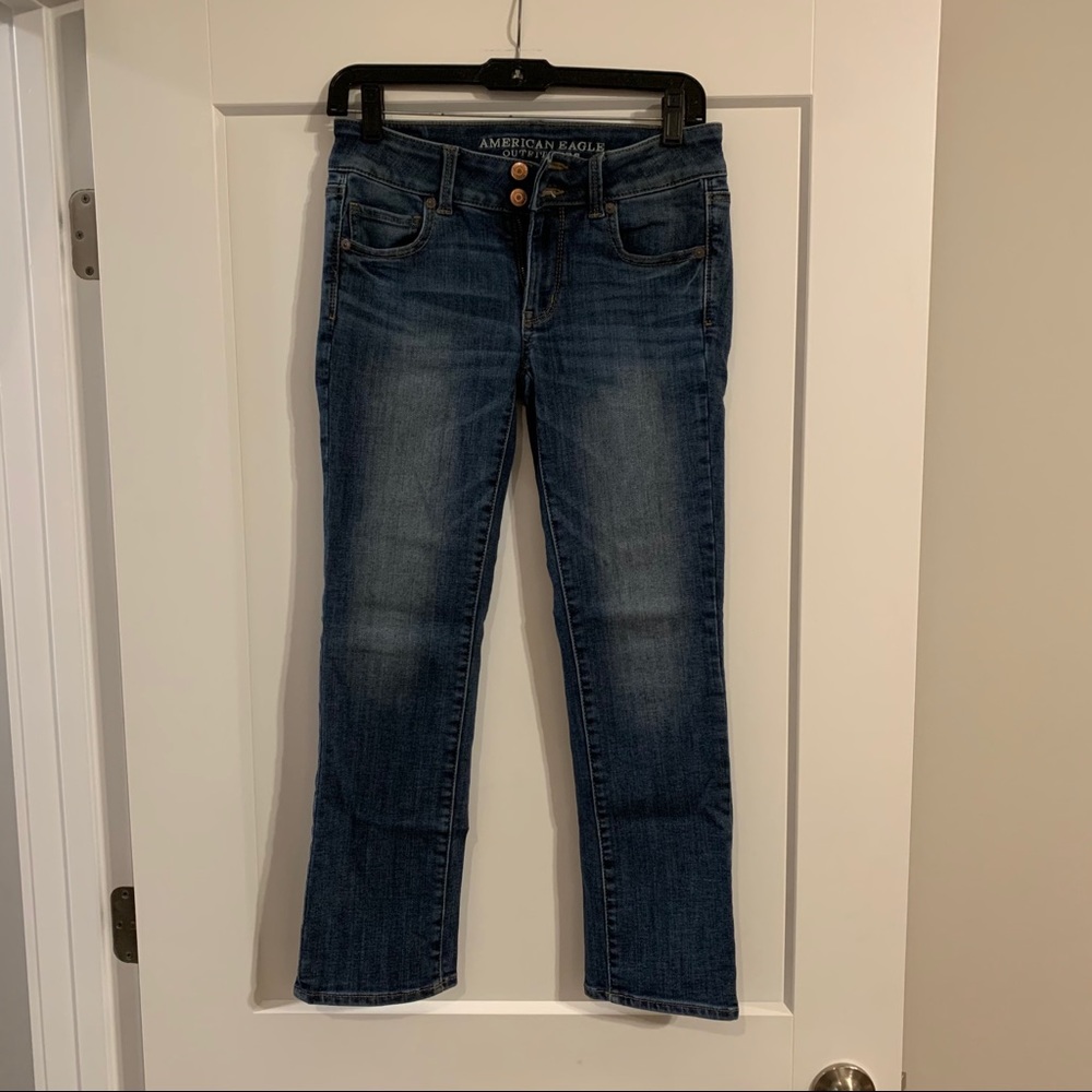 American Eagle artist crop jeans